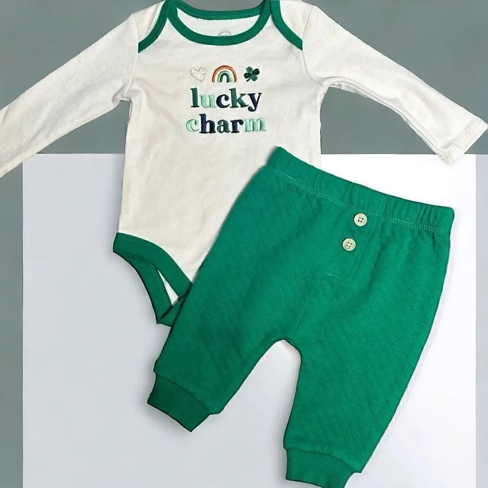 Lucky Charm Infant 2 Piece Long Sleeve Bodysuit & Pants